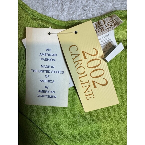 2002 Caroline Top Womens Plus One Size Green Pullover Very Stretchy Long Sleeve - Picture 4 of 9